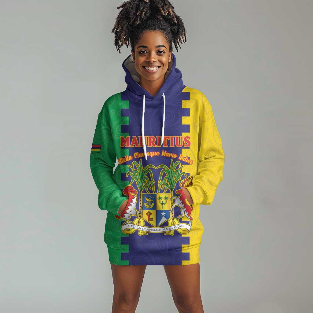 Personalised Republique de Maurice Hoodie Dress Stella Clavisque Maris Indici LT15