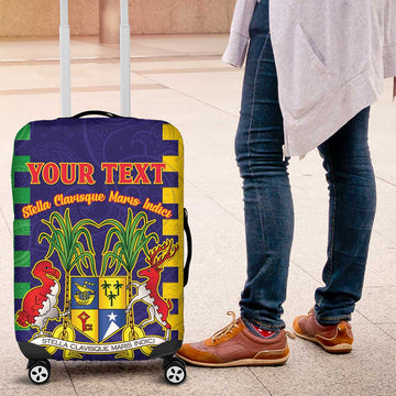 Personalised Mauritius Luggage Cover Coat Of Arms Mix Paisley Pattern LT15