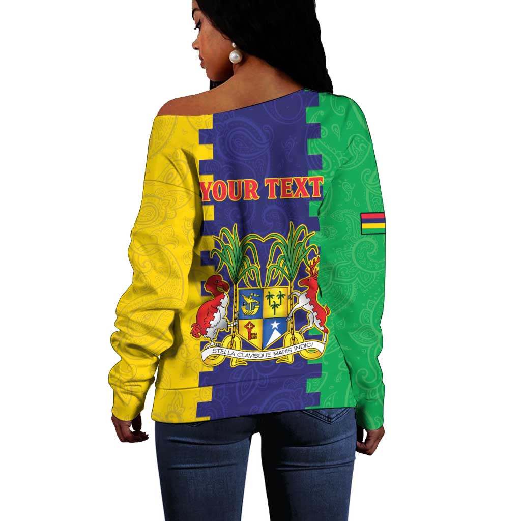 Personalised Republique de Maurice Off Shoulder Sweater Stella Clavisque Maris Indici LT15