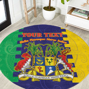 Personalised Republique de Maurice Round Carpet Stella Clavisque Maris Indici LT15