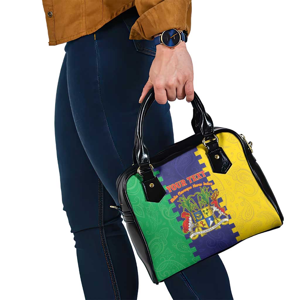 Personalised Mauritius Shoulder Handbag Coat Of Arms Mix Paisley Pattern LT15