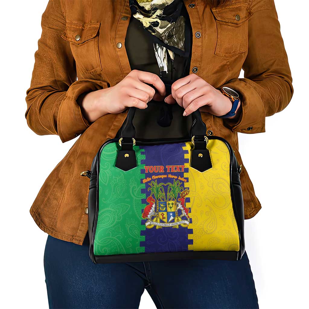 Personalised Mauritius Shoulder Handbag Coat Of Arms Mix Paisley Pattern LT15