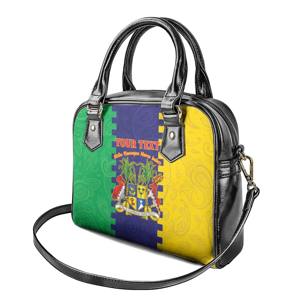Personalised Mauritius Shoulder Handbag Coat Of Arms Mix Paisley Pattern LT15