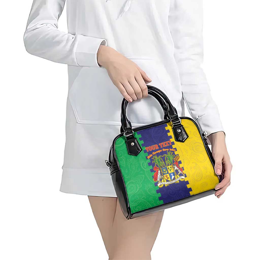 Personalised Mauritius Shoulder Handbag Coat Of Arms Mix Paisley Pattern LT15