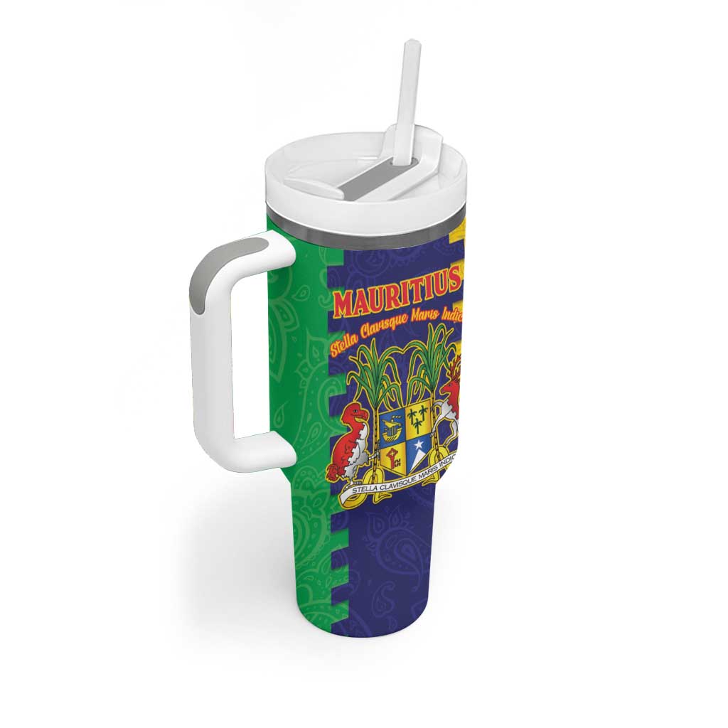 Personalised Republique de Maurice Tumbler With Handle Stella Clavisque Maris Indici LT15