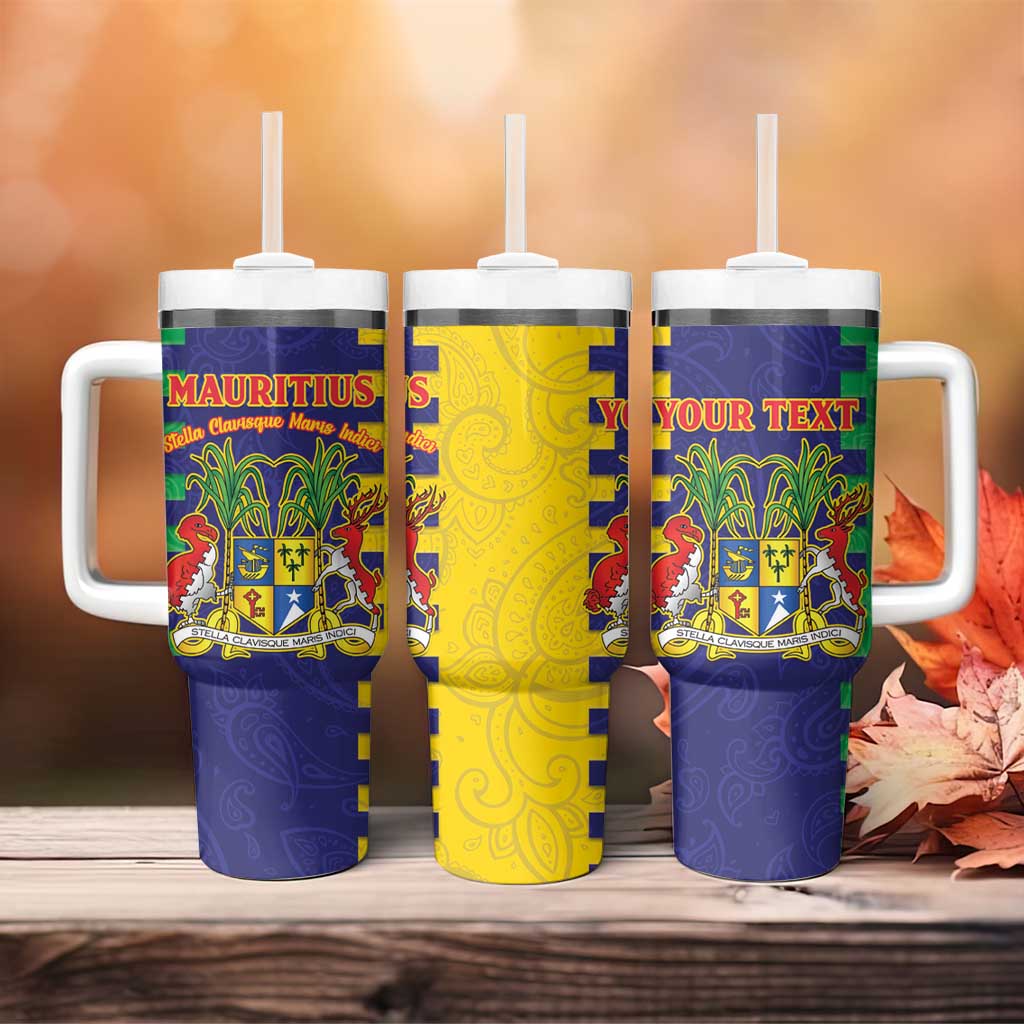 Personalised Republique de Maurice Tumbler With Handle Stella Clavisque Maris Indici LT15