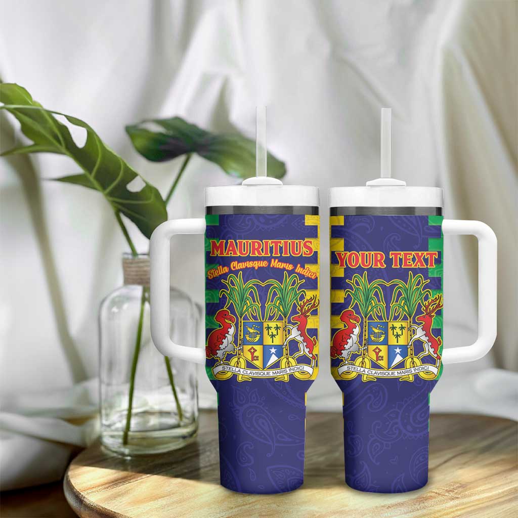 Personalised Republique de Maurice Tumbler With Handle Stella Clavisque Maris Indici LT15