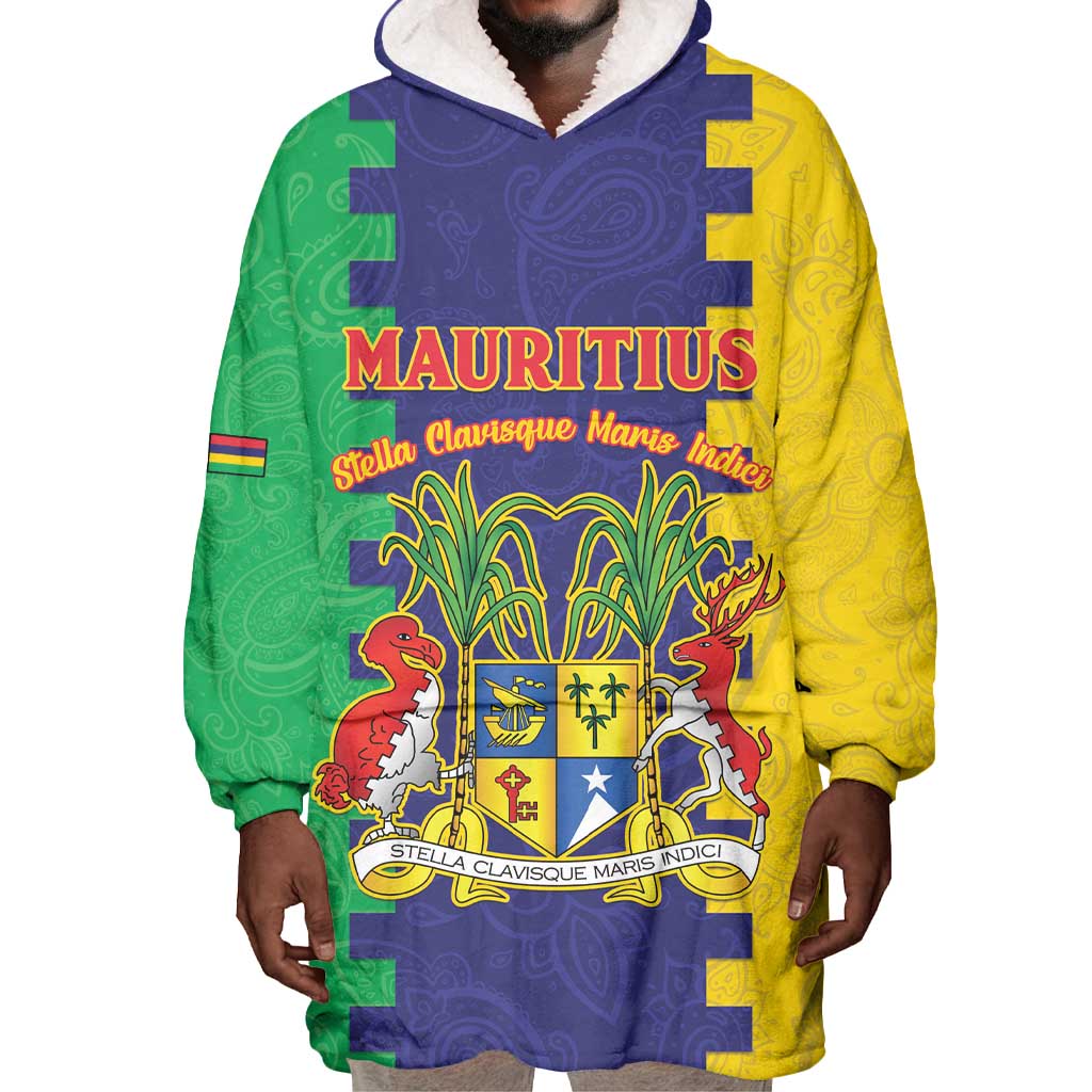 Personalised Republique de Maurice Wearable Blanket Hoodie Stella Clavisque Maris Indici LT15
