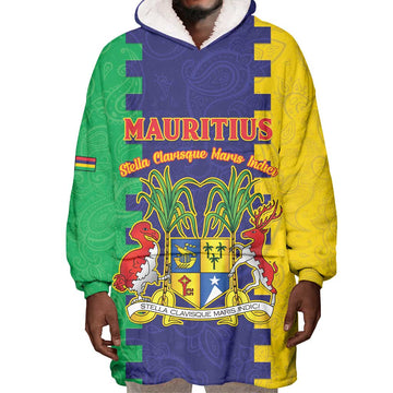 Personalised Republique de Maurice Wearable Blanket Hoodie Stella Clavisque Maris Indici LT15