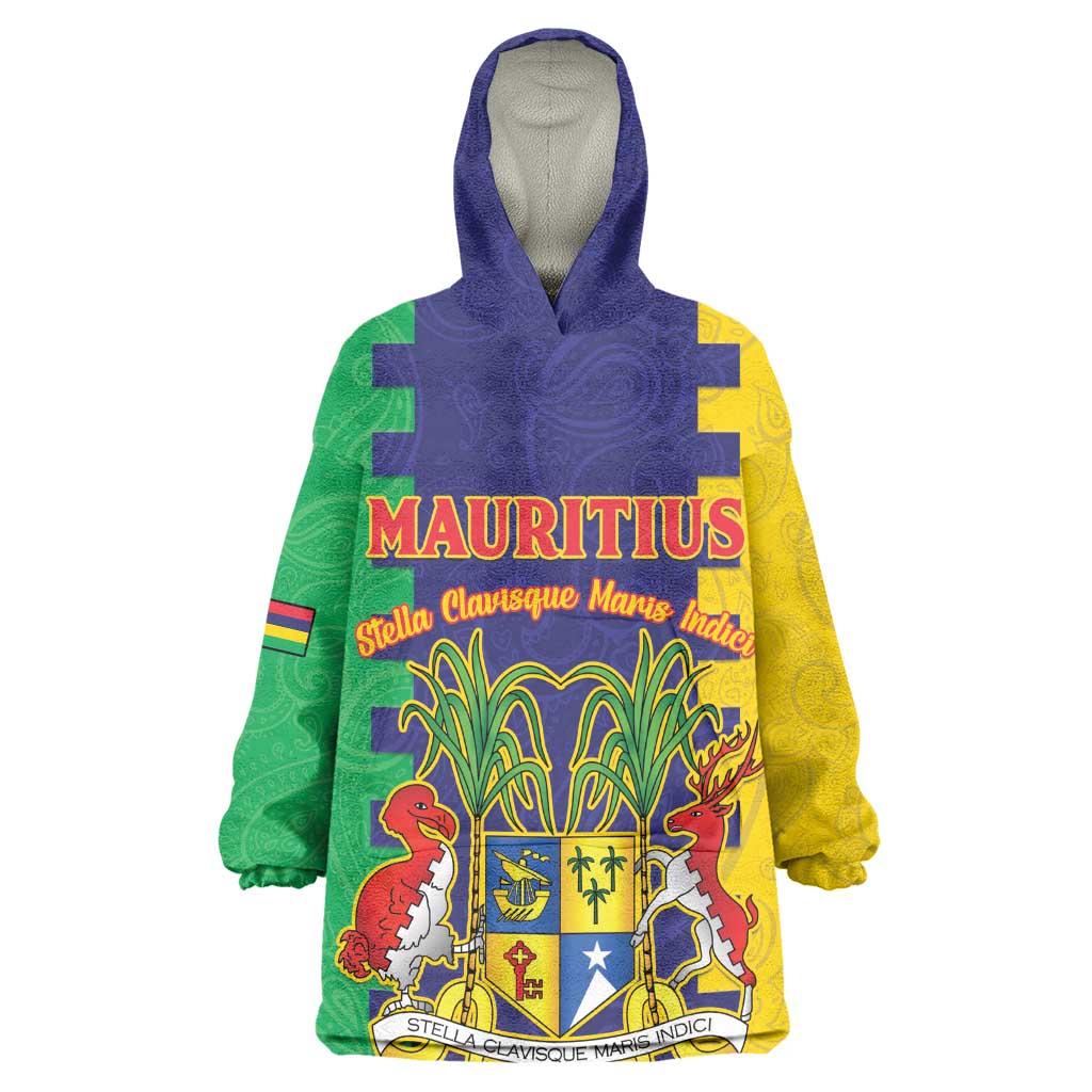 Personalised Republique de Maurice Wearable Blanket Hoodie Stella Clavisque Maris Indici LT15
