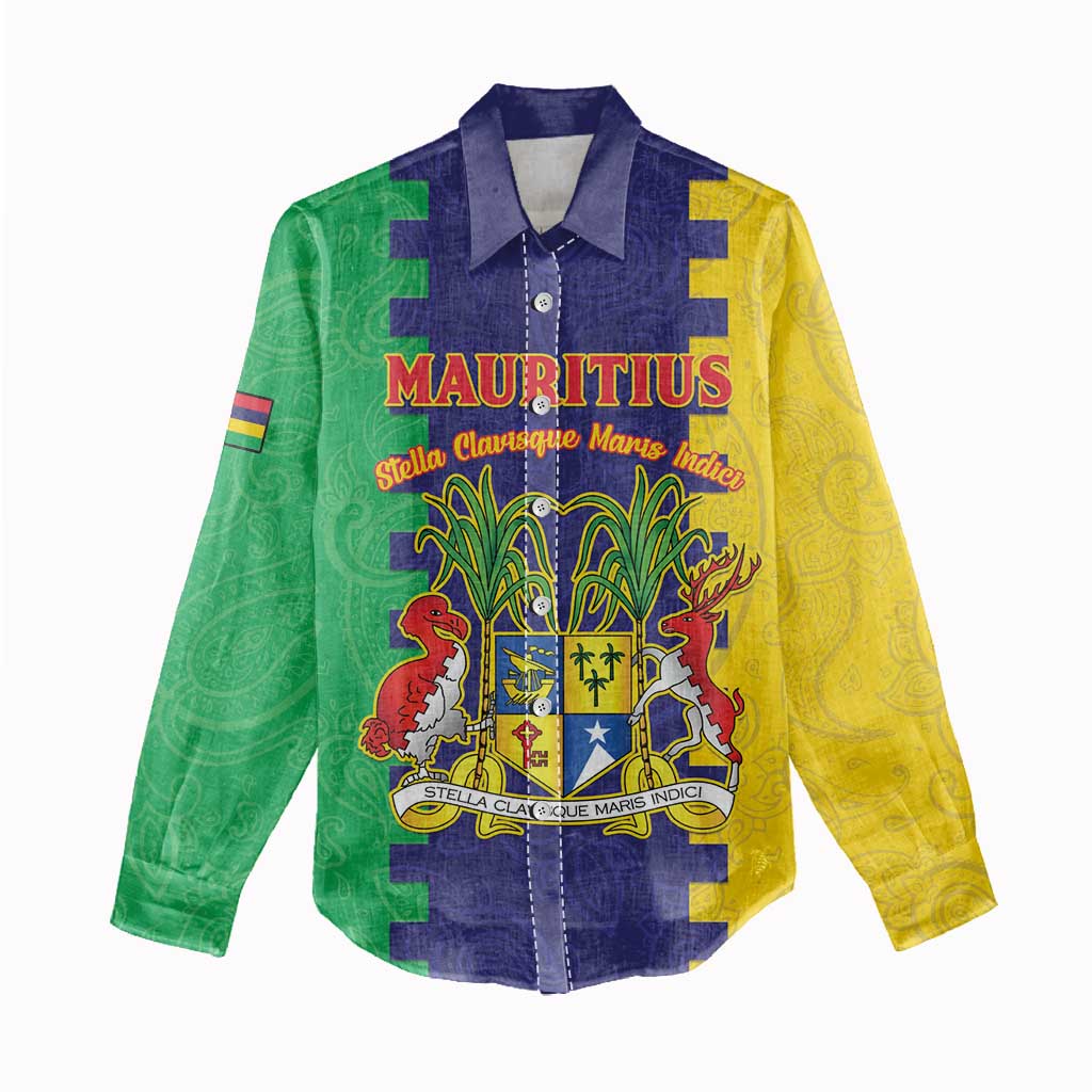 Personalised Republique de Maurice Women Casual Shirt Stella Clavisque Maris Indici LT15
