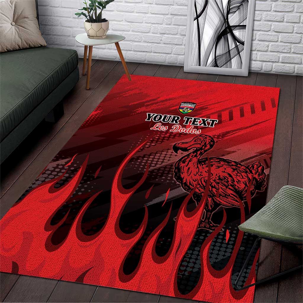 Personalised Mauritius Football Area Rug Go Les Dodos Go LT15