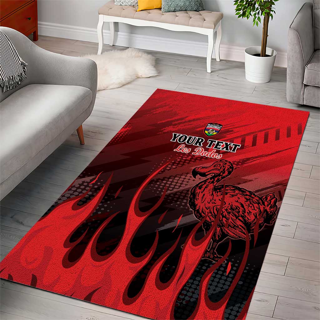 Personalised Mauritius Football Area Rug Go Les Dodos Go LT15