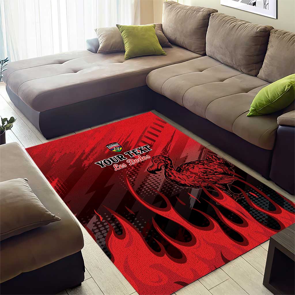 Personalised Mauritius Football Area Rug Go Les Dodos Go LT15