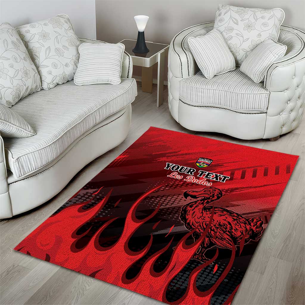 Personalised Mauritius Football Area Rug Go Les Dodos Go LT15