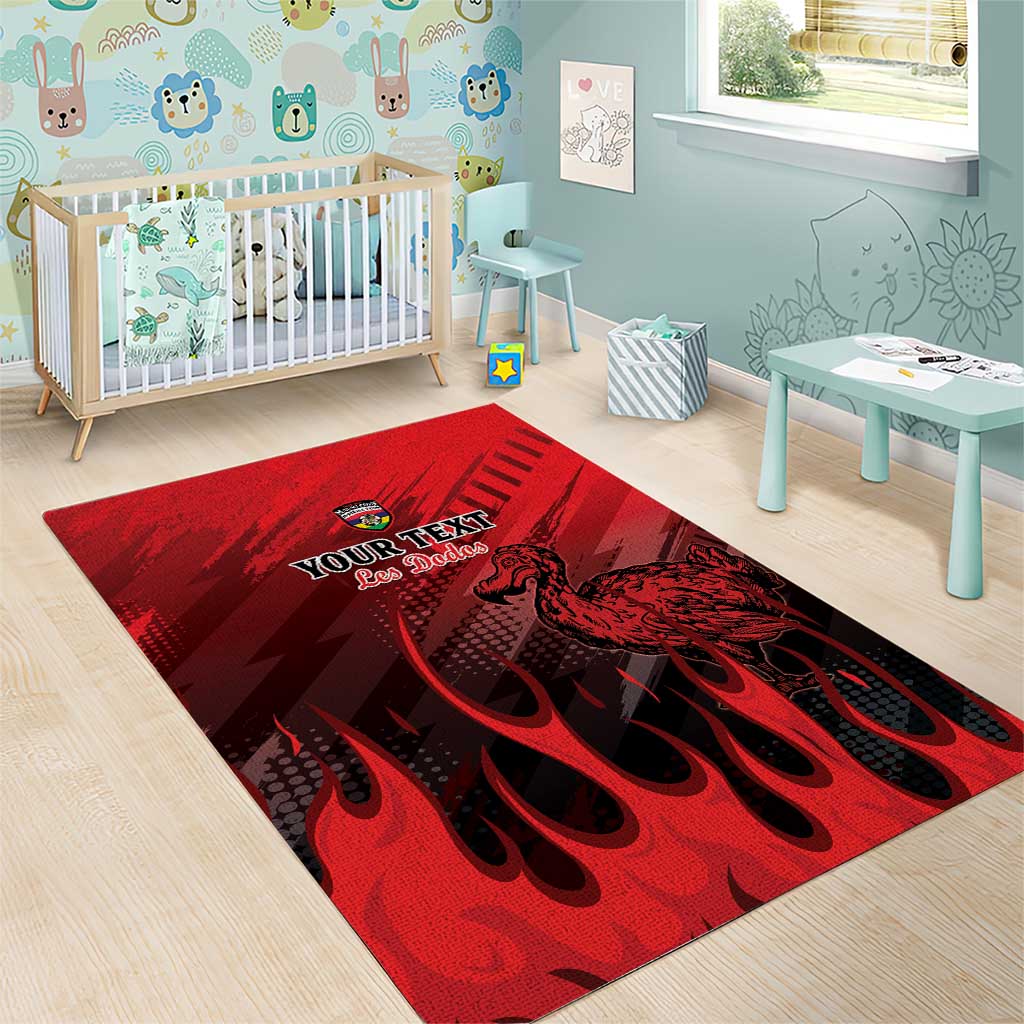 Personalised Mauritius Football Area Rug Go Les Dodos Go LT15