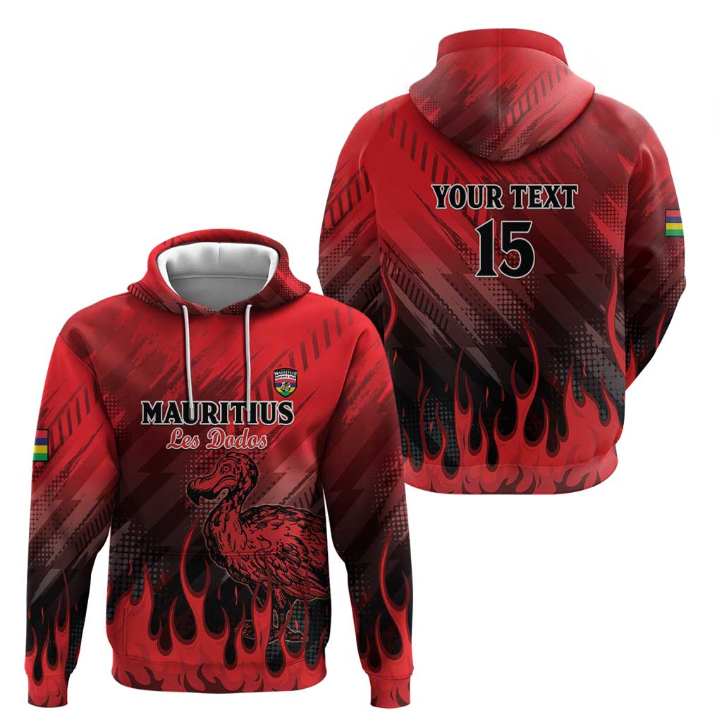 Personalised Mauritius Football Hoodie Allez Les Dodos Grunge Style LT15