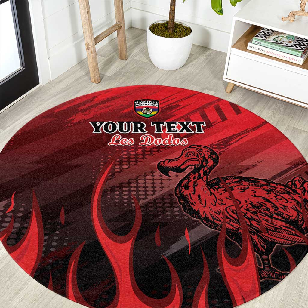 Personalised Mauritius Football Round Carpet Go Les Dodos Go LT15