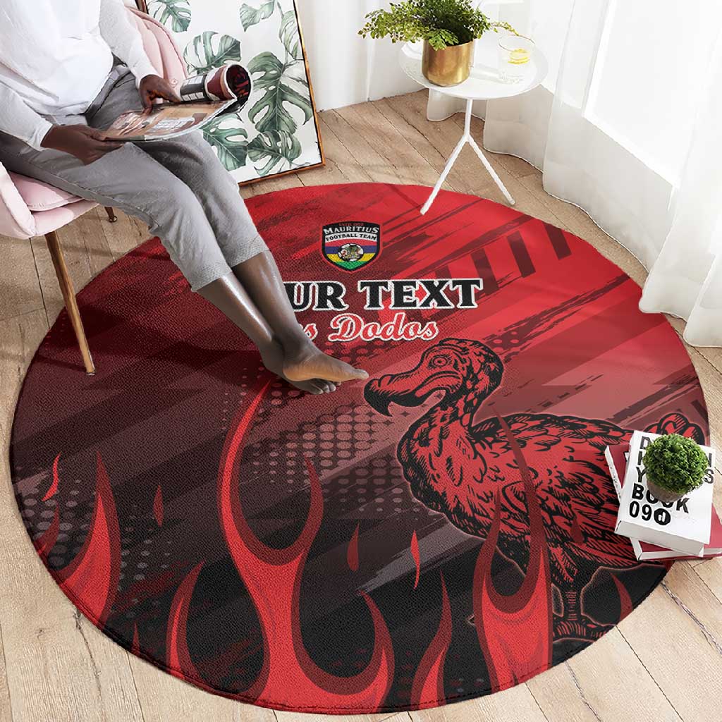 Personalised Mauritius Football Round Carpet Go Les Dodos Go LT15