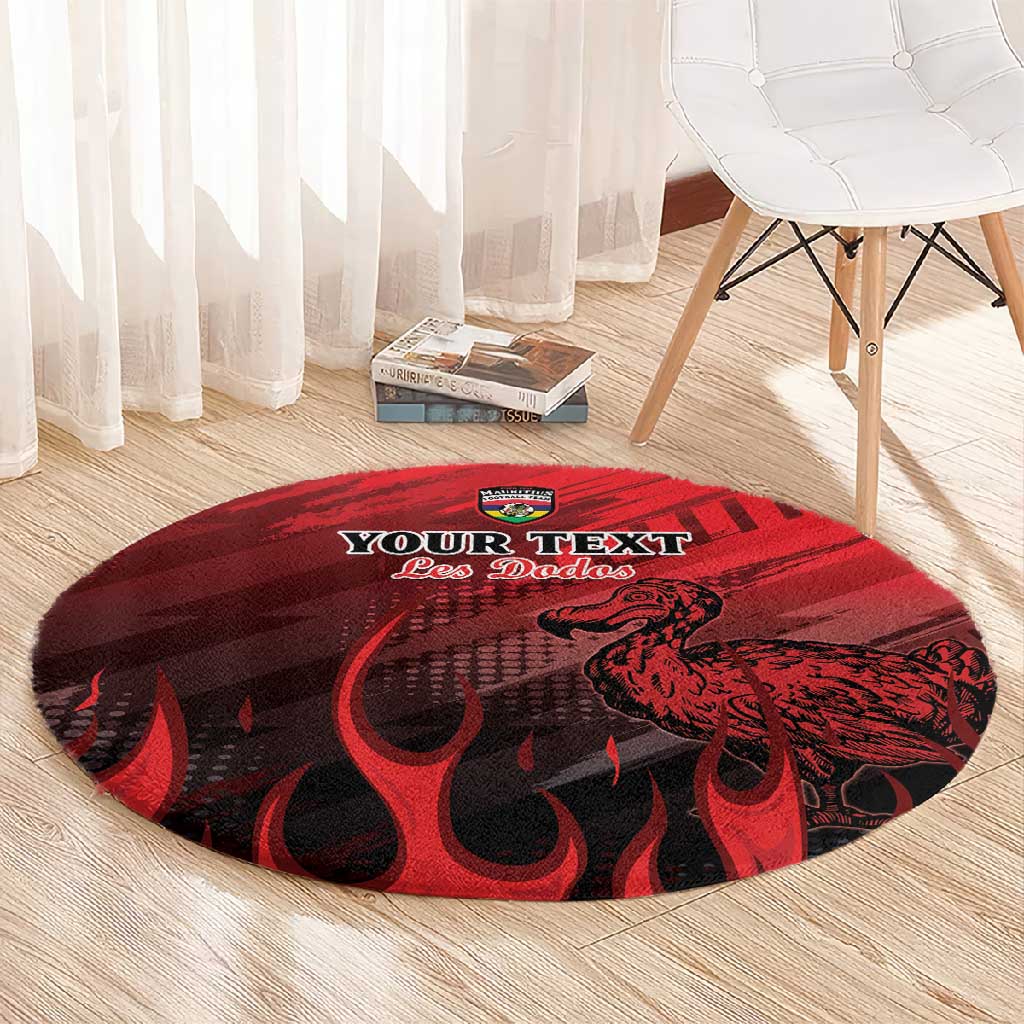 Personalised Mauritius Football Round Carpet Go Les Dodos Go LT15