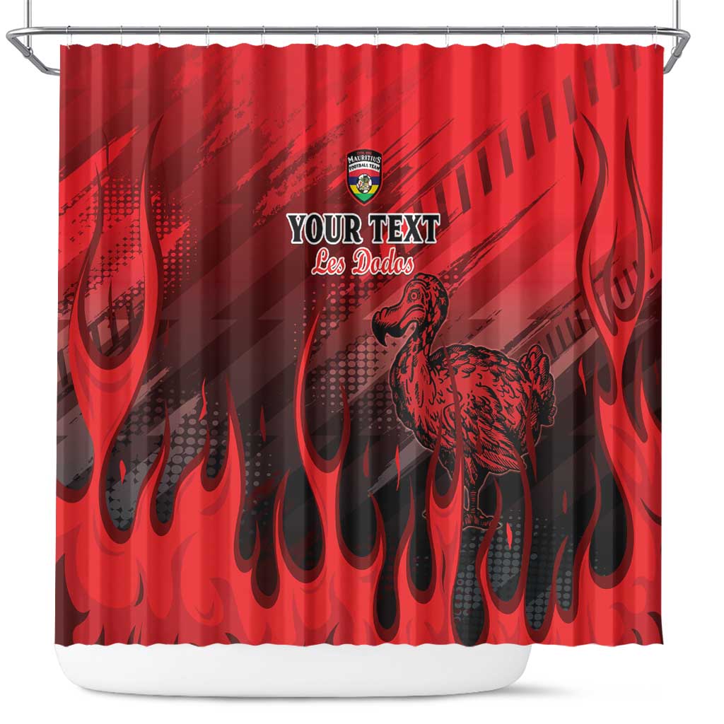 Personalised Mauritius Football Shower Curtain Allez Les Dodos Grunge Style LT15