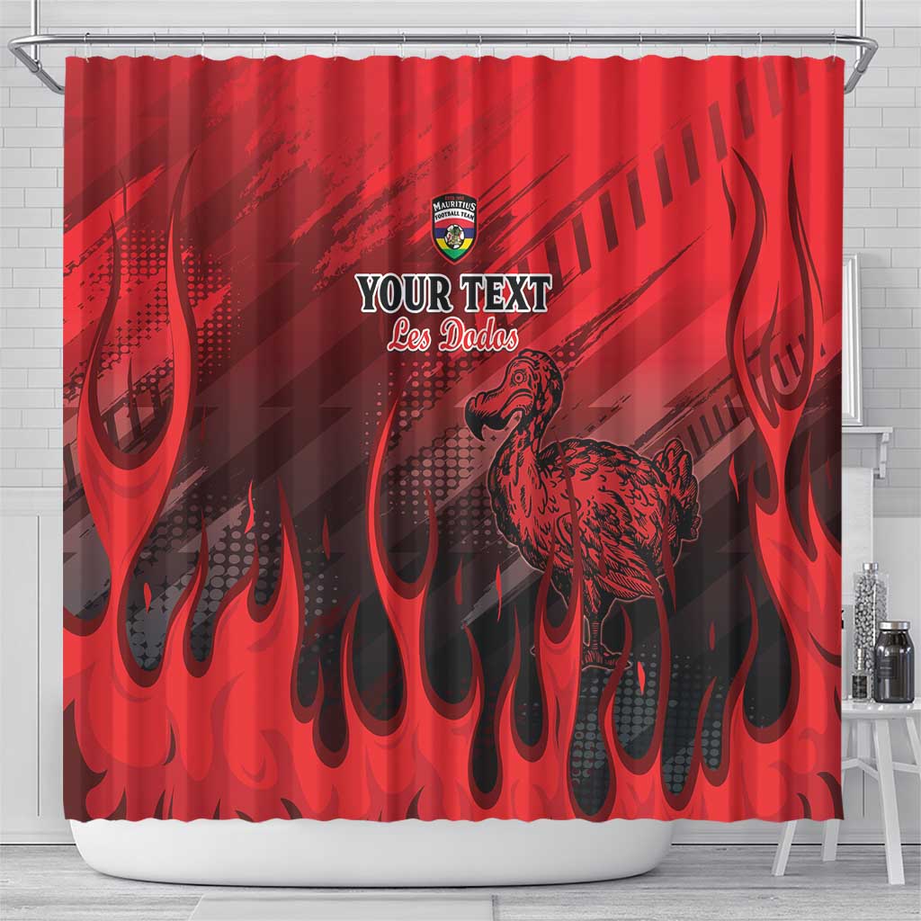 Personalised Mauritius Football Shower Curtain Allez Les Dodos Grunge Style LT15
