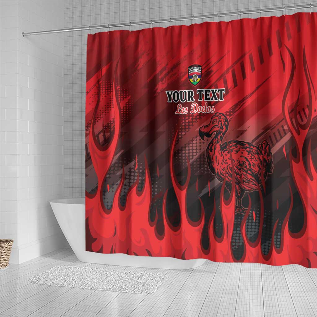 Personalised Mauritius Football Shower Curtain Allez Les Dodos Grunge Style LT15