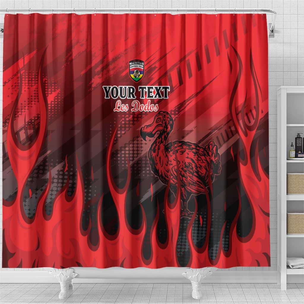 Personalised Mauritius Football Shower Curtain Allez Les Dodos Grunge Style LT15