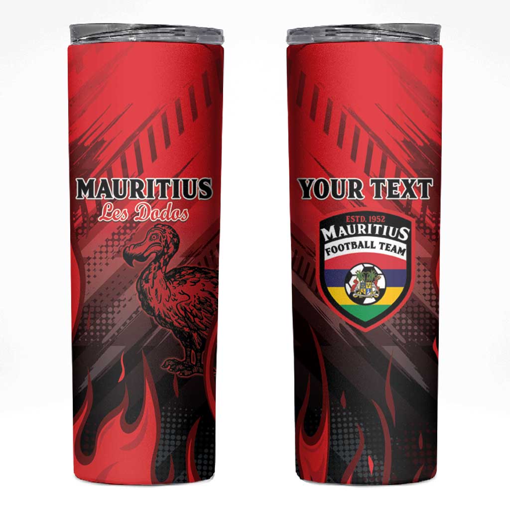 Personalised Mauritius Football Skinny Tumbler Go Les Dodos Go LT15
