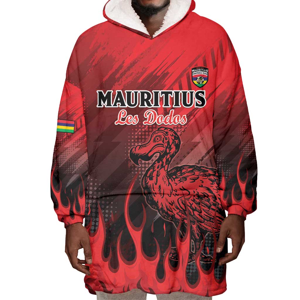 Personalised Mauritius Football Wearable Blanket Hoodie Go Les Dodos Go LT15