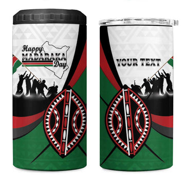 Personalised Kenya 4 in 1 Can Cooler Tumbler Madaraka Day - Maasai Shield LT15