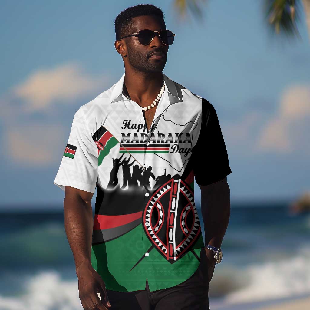 Personalised Kenya Hawaiian Shirt Madaraka Day - Maasai Shield LT15