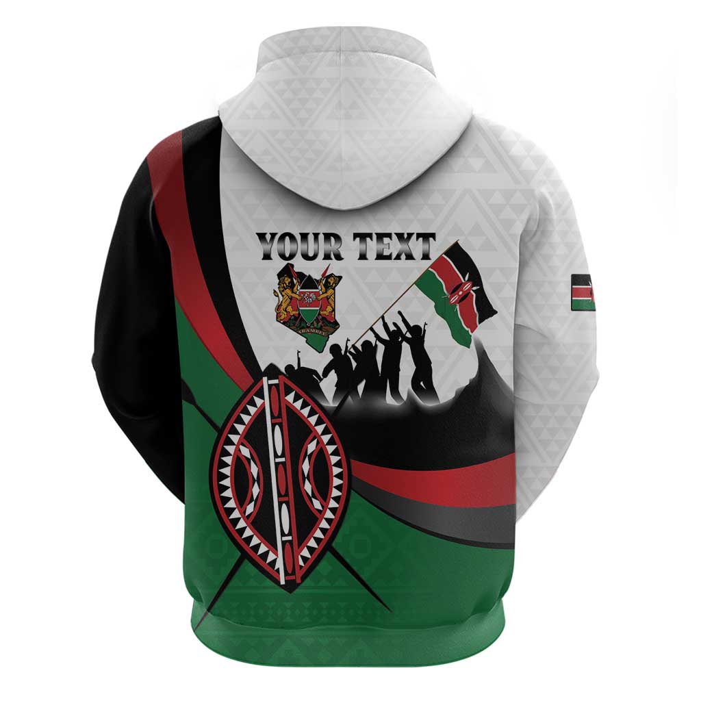 Personalised Happy Kenya Madaraka Day Hoodie Maasai Shield - Kenyan Pattern LT15