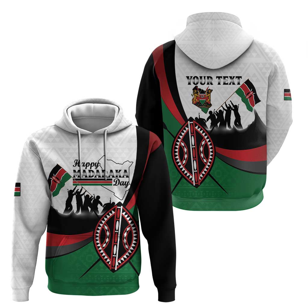 Personalised Happy Kenya Madaraka Day Hoodie Maasai Shield - Kenyan Pattern LT15