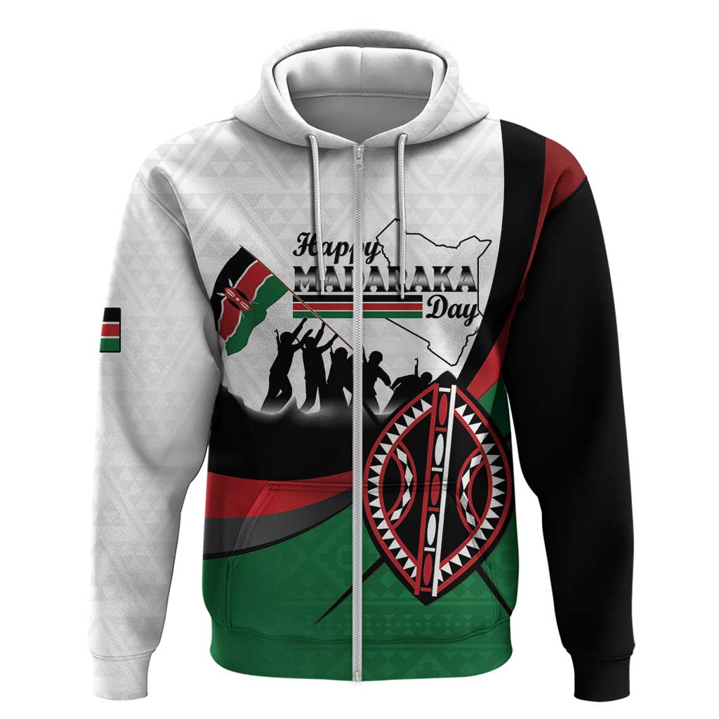 Personalised Happy Kenya Madaraka Day Hoodie Maasai Shield - Kenyan Pattern LT15