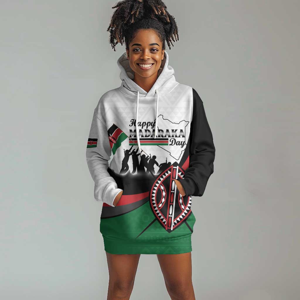 Personalised Kenya Hoodie Dress Madaraka Day - Maasai Shield LT15