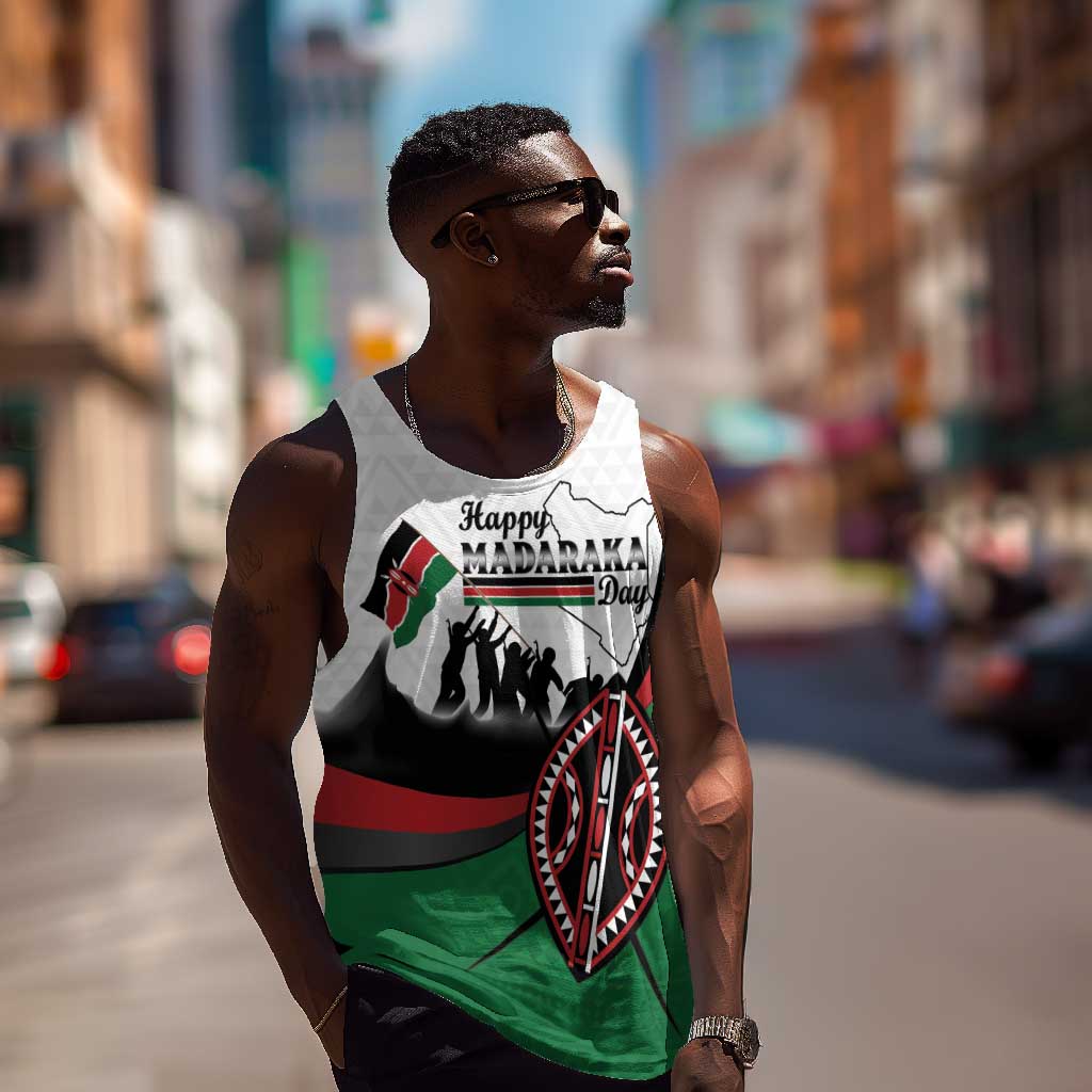 Personalised Kenya Men Tank Top Madaraka Day - Maasai Shield LT15