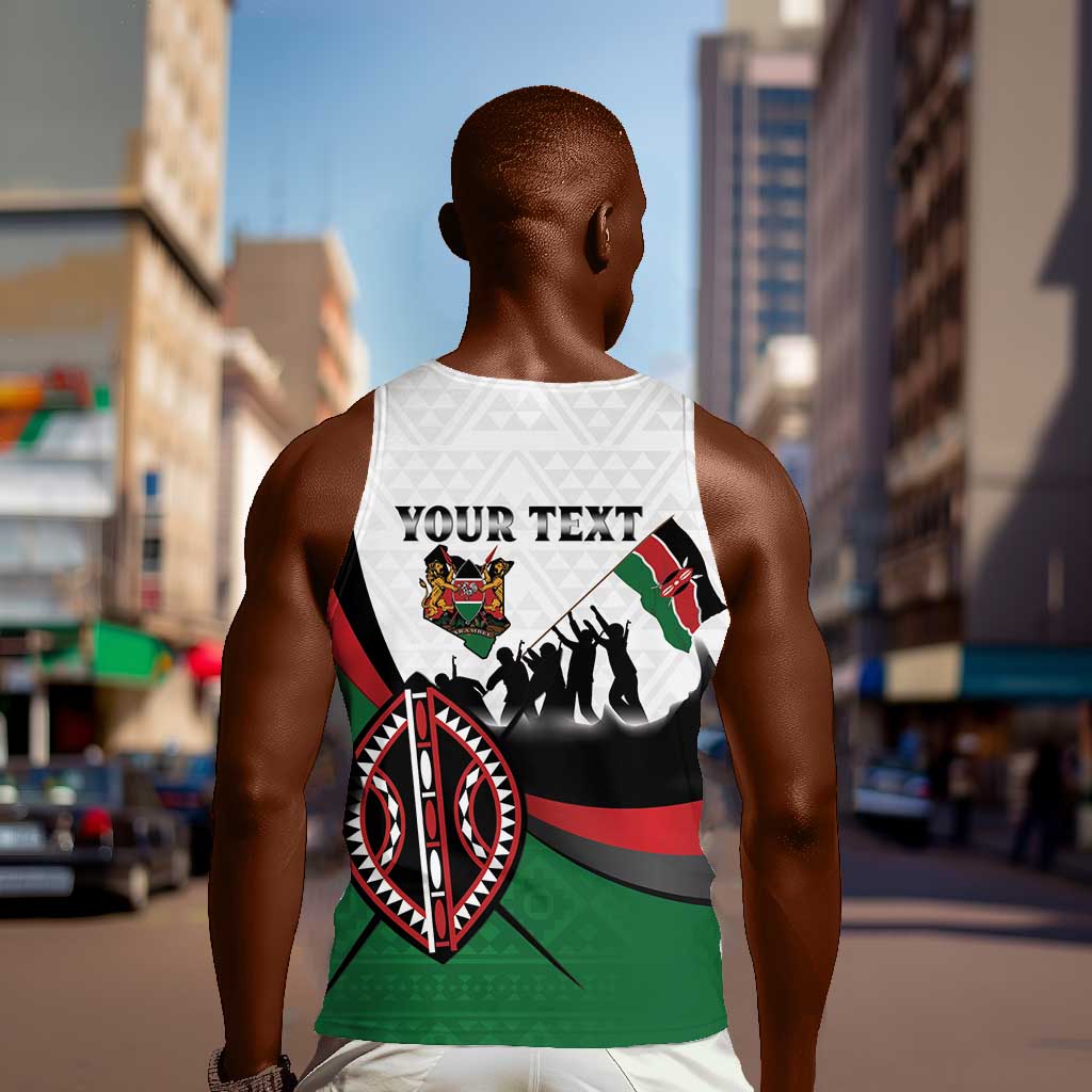 Personalised Kenya Men Tank Top Madaraka Day - Maasai Shield LT15