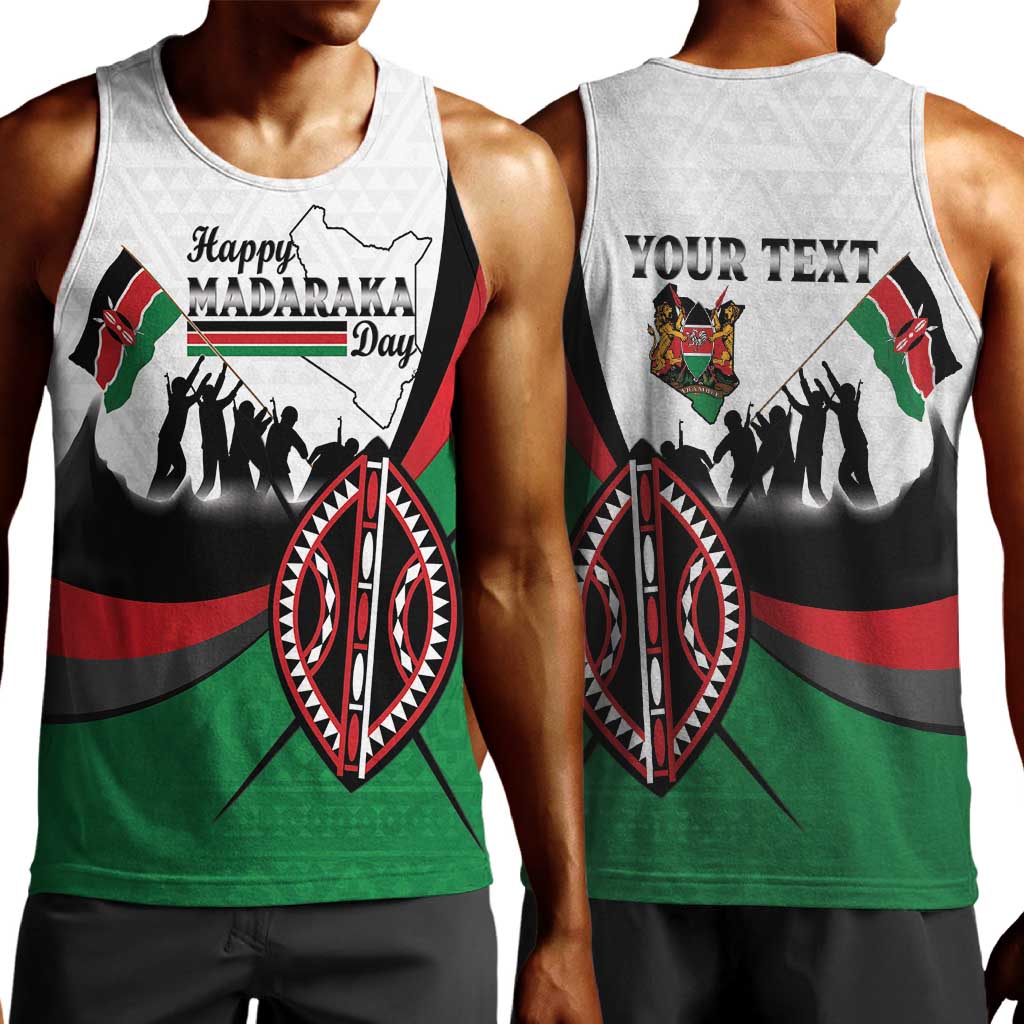 Personalised Kenya Men Tank Top Madaraka Day - Maasai Shield LT15