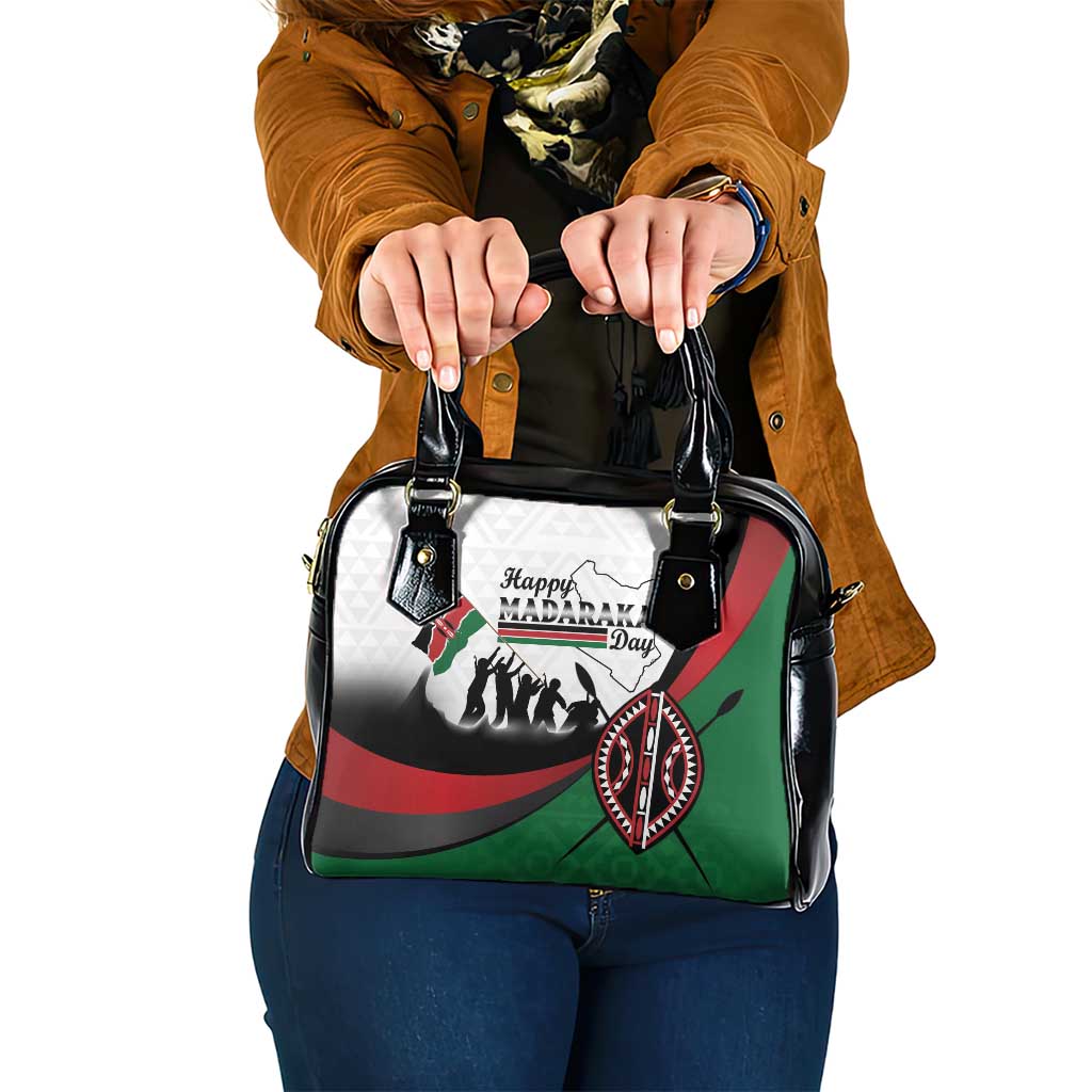 Happy Kenya Madaraka Day Shoulder Handbag Maasai Shield - Kenyan Pattern LT15