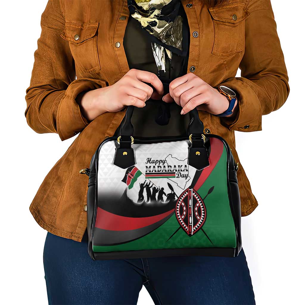 Happy Kenya Madaraka Day Shoulder Handbag Maasai Shield - Kenyan Pattern LT15
