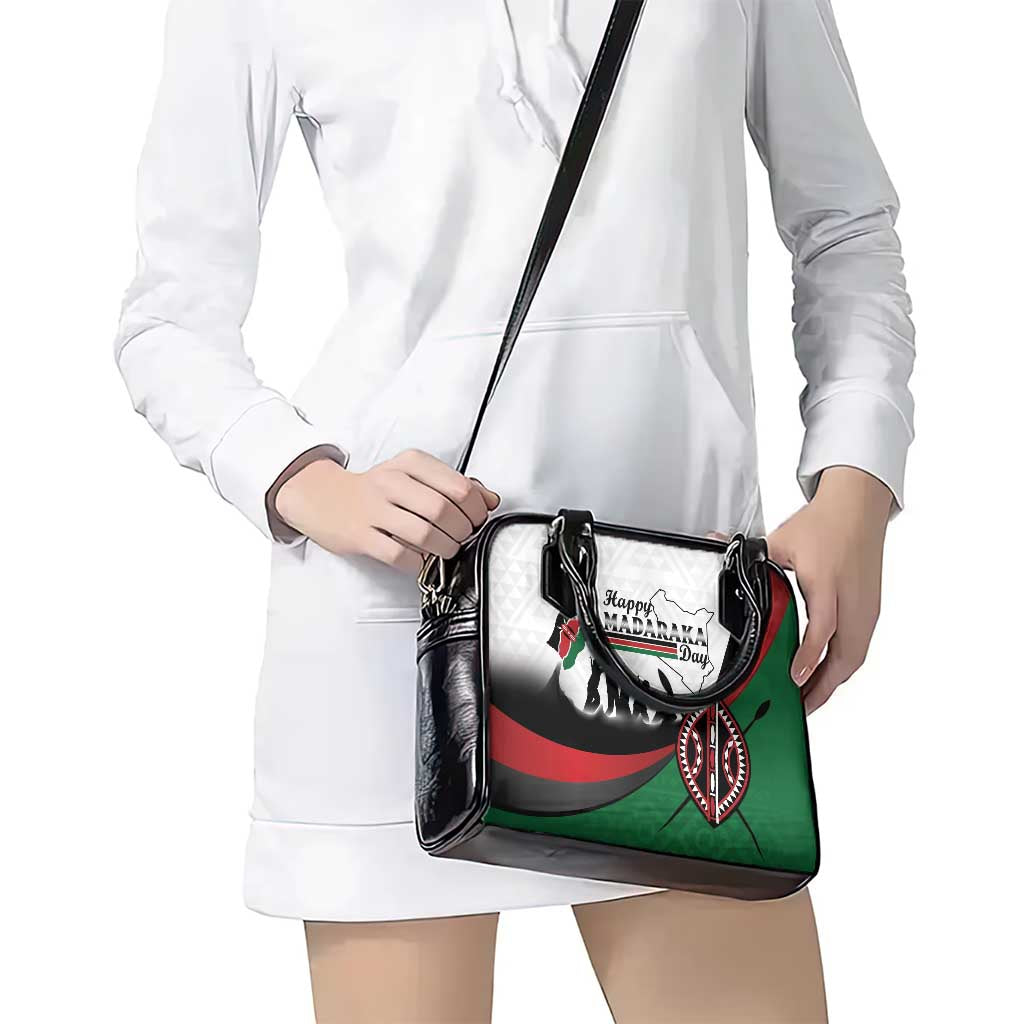 Happy Kenya Madaraka Day Shoulder Handbag Maasai Shield - Kenyan Pattern LT15
