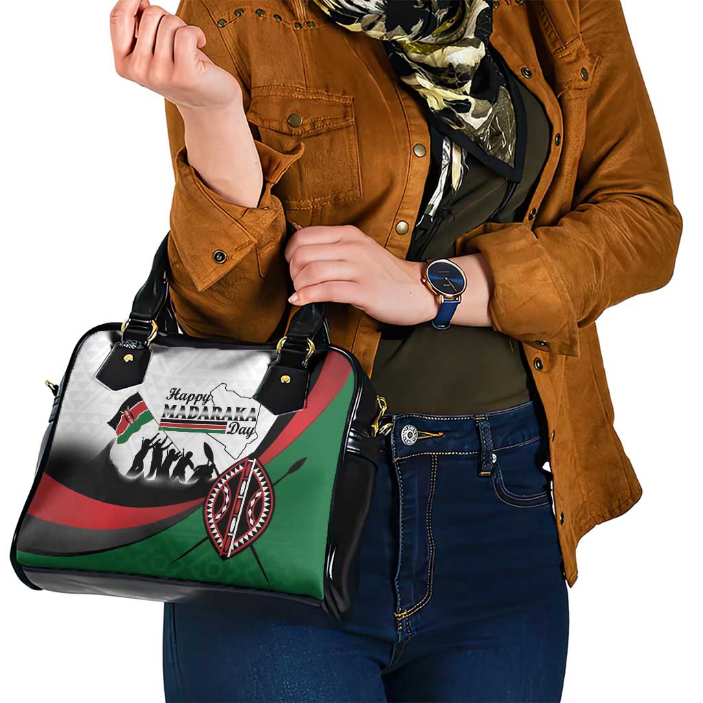 Happy Kenya Madaraka Day Shoulder Handbag Maasai Shield - Kenyan Pattern LT15