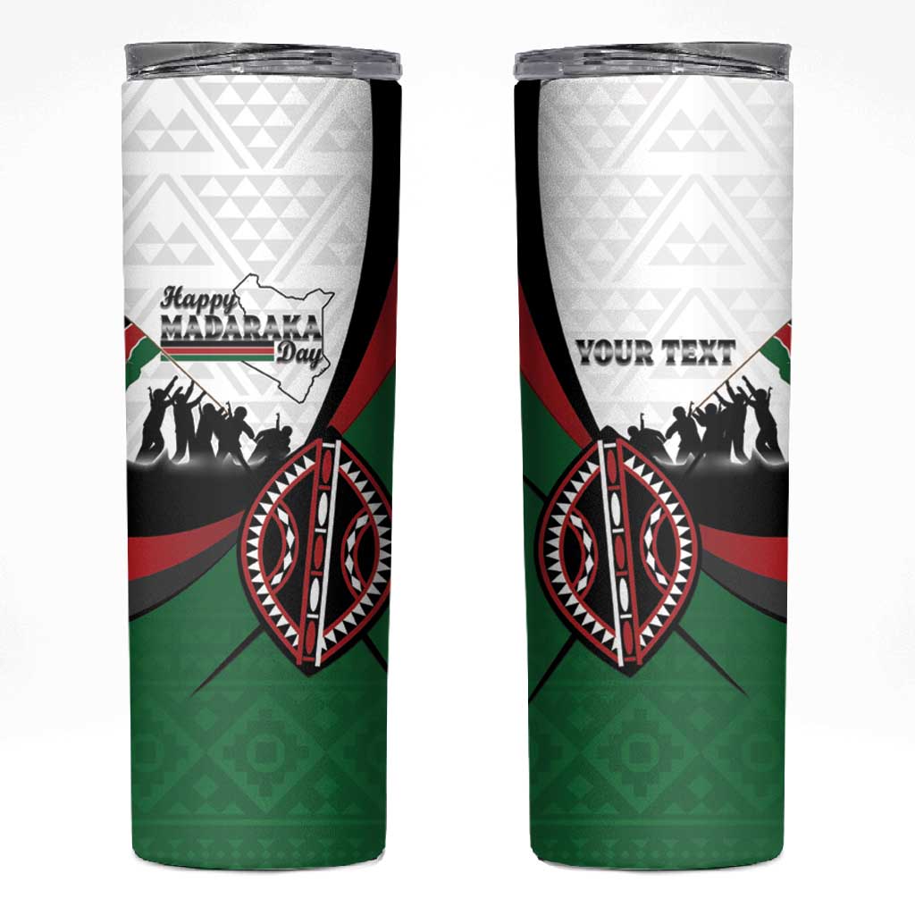 Personalised Kenya Skinny Tumbler Madaraka Day - Maasai Shield LT15
