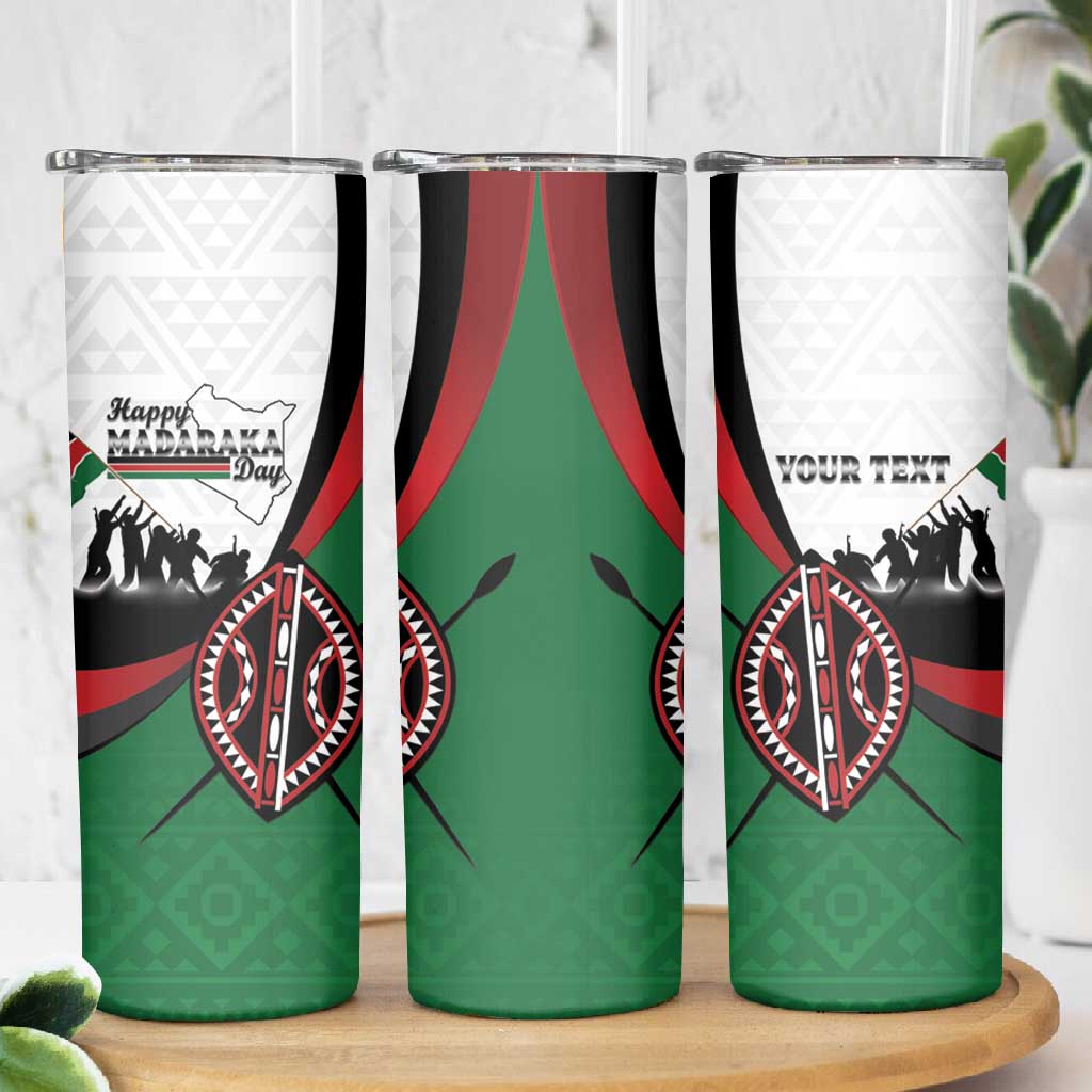 Personalised Kenya Skinny Tumbler Madaraka Day - Maasai Shield LT15