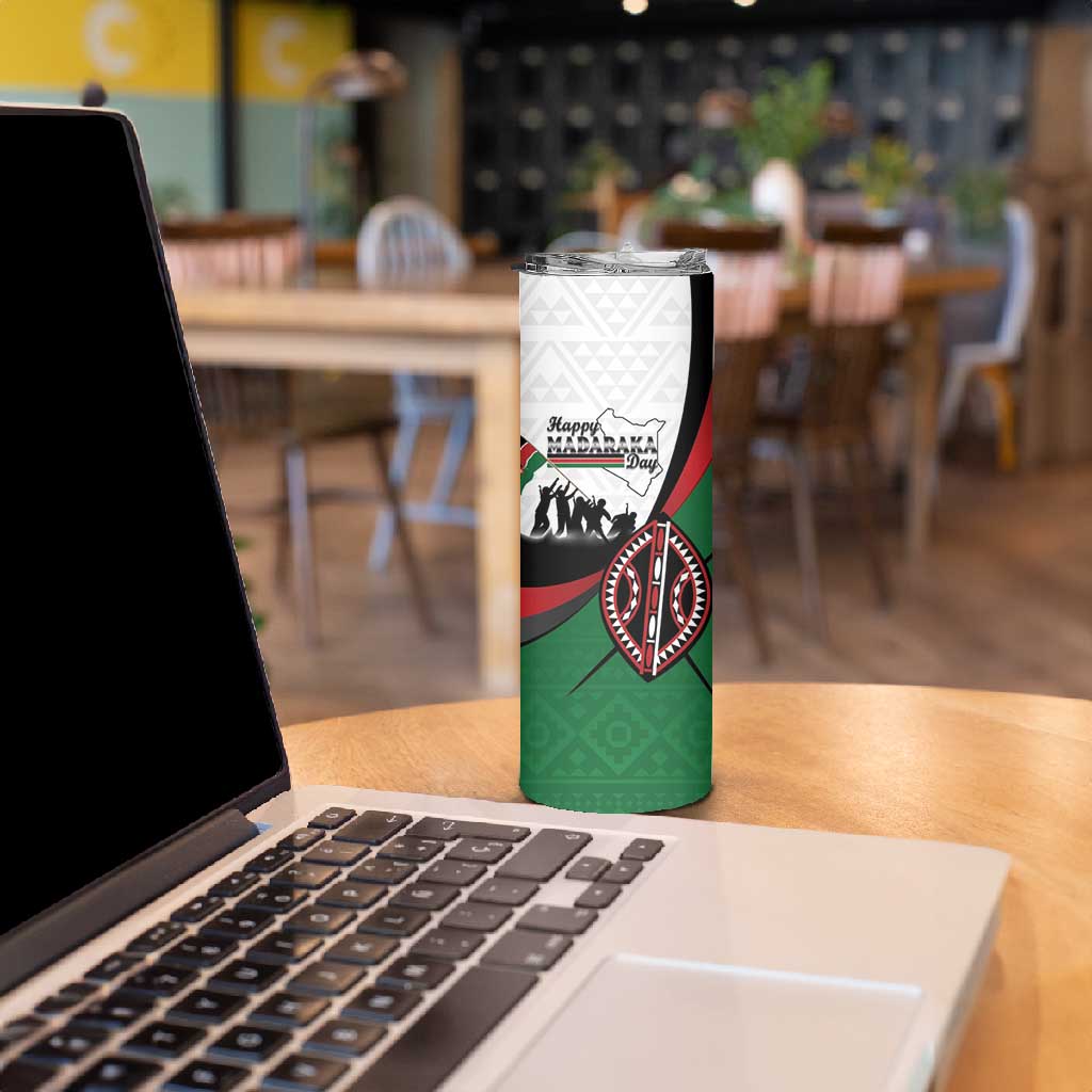 Personalised Kenya Skinny Tumbler Madaraka Day - Maasai Shield LT15