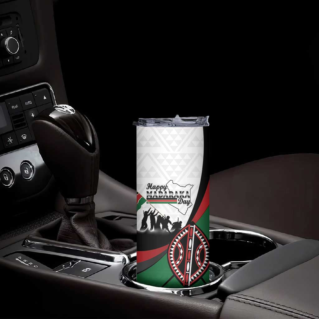 Personalised Kenya Skinny Tumbler Madaraka Day - Maasai Shield LT15