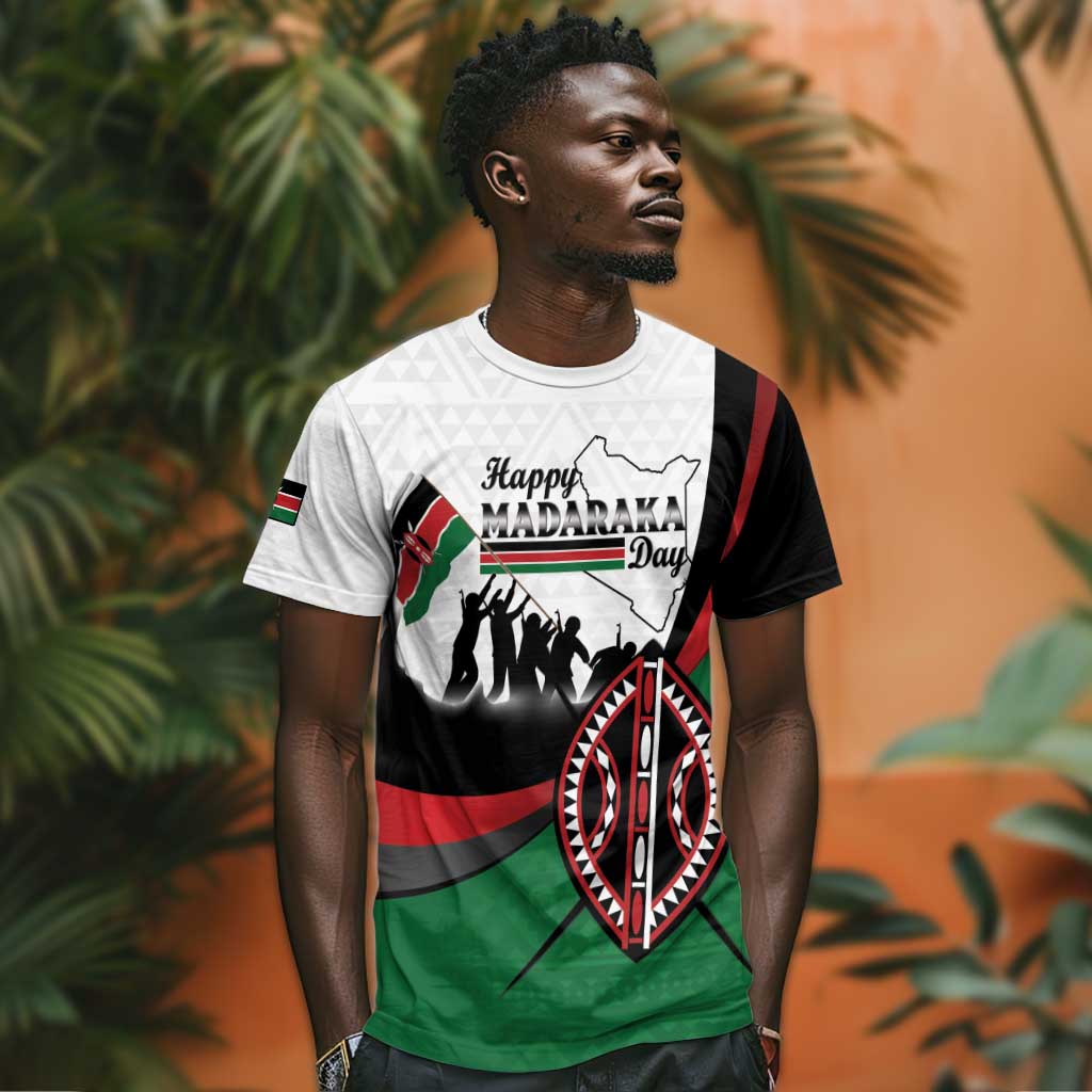 Personalised Kenya T shirt Madaraka Day - Maasai Shield LT15
