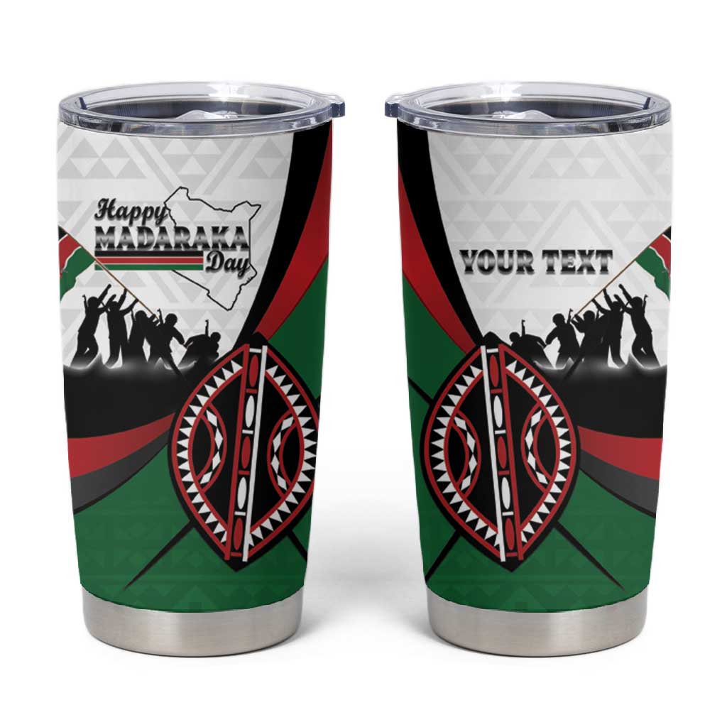 Personalised Kenya Tumbler Cup Madaraka Day - Maasai Shield LT15