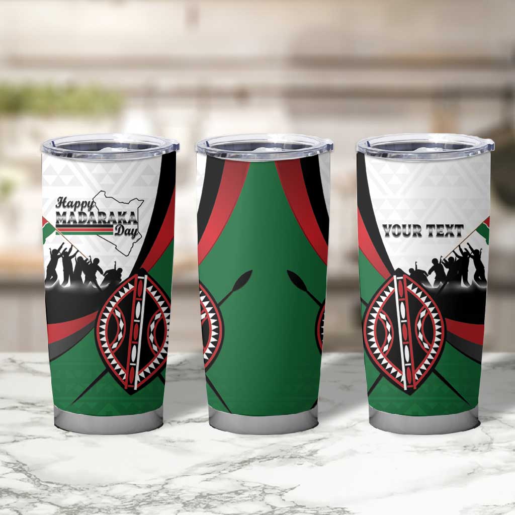 Personalised Kenya Tumbler Cup Madaraka Day - Maasai Shield LT15